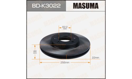 Диск тормозной Masuma, передний, правый/левый, для KIA Rio, Hyundai Solaris, 1 шт, арт. BD-K3022