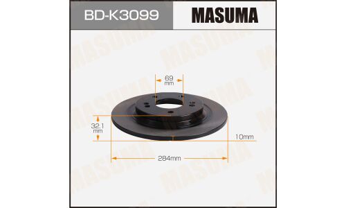 Диск тормозной MASUMA, rear KIA SELTOS / 1.6 19- [уп.2]