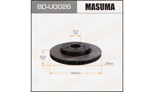 Диск тормозной MASUMA, front CHRYSLER 300C 07-