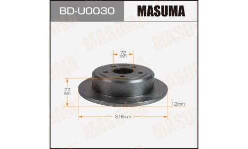 Диск тормозной MASUMA, rear JEEP WRANGLER 07-