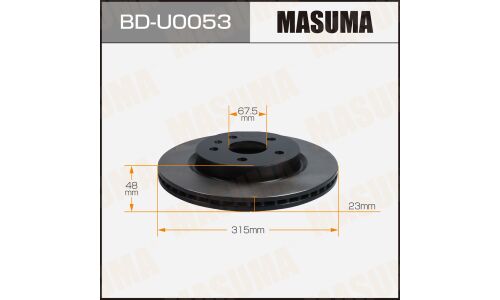 Диск тормозной MASUMA, rear OPEL INSIGNIA 08-17 [уп.2]