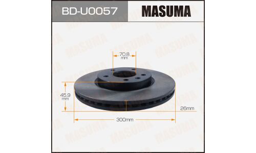 Диск тормозной Masuma, передний, правый/левый, для Opel Vectra, 1 шт, арт. BD-U0057