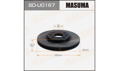 Диск тормозной MASUMA, front OPEL ASTRA-H 06-14 [уп.2]
