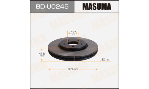 Диск тормозной MASUMA, front OPEL ASTRA-J 10-15