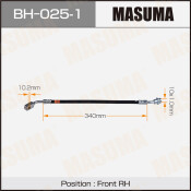 Шланг тормозной Masuma для Nissan Terrano / Datsun, передний, правый, арт. bh-025-1