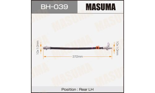 Шланг тормозной Masuma для Toyota Corona / Carina / Caldina, задний, левый, арт. bh-039