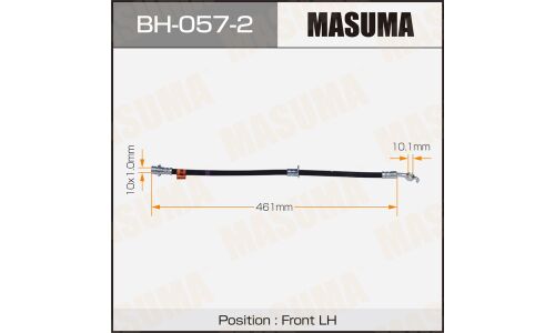 Шланг тормозной Masuma, передний, арт. BH-057-2