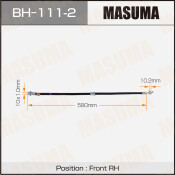 Шланг тормозной Masuma для Toyota Vista, передний, левый, арт. bh-111-2