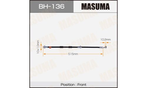 Шланг тормозной Masuma для Nissan Cefiro, передний, арт. bh-136