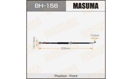 Шланг тормозной Masuma для Nissan Prairie / Avenir, передний, правый, арт. bh-158