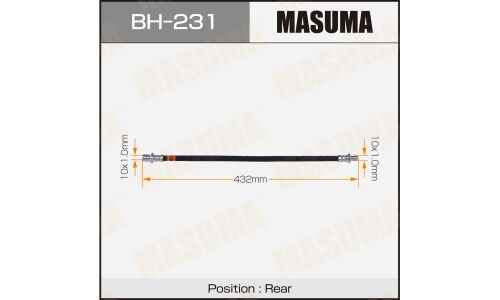 Шланг тормозной Masuma T- /rear/ HiAce ##H1##, Surf #N1##, Prado KZJ7#, LJ7#