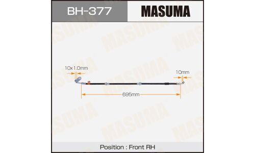 Шланг тормозной Masuma для Suzuki Escudo, передний, правый, арт. bh-377
