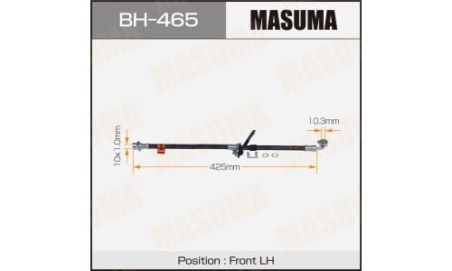 Шланг тормозной Masuma для Honda Civic Ferio / Domani / Orthia, передний, левый, арт. bh-465