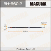 Шланг тормозной Masuma для Nissan Cube / Tiida, передний, левый, арт. bh-560-2