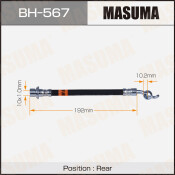Шланг тормозной Masuma для Toyota Auris, задний, арт. bh-567