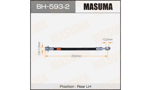 Шланг тормозной Masuma для Nissan X-Trail, задний, левый, арт. BH-593-2