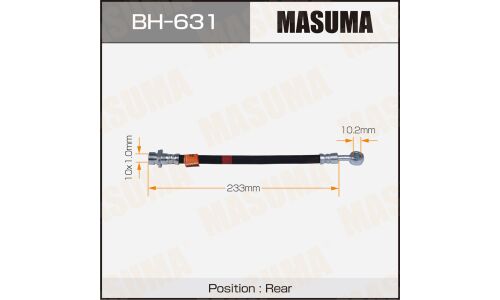 Шланг тормозной Masuma для Honda Jazz, задний, арт. BH-631