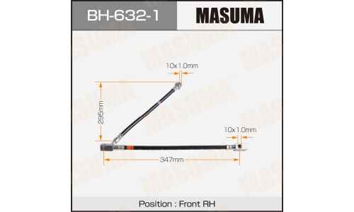 Шланг тормозной Masuma для Nissan FX35 / FX37 / FX50, передний, правый, арт. BH-632-1