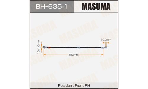 Шланг тормозной Masuma для Nissan Murano, передний, правый, арт. BH-635-1