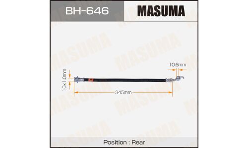 Шланг тормозной Masuma для Nissan M37, задний, арт. BH-646