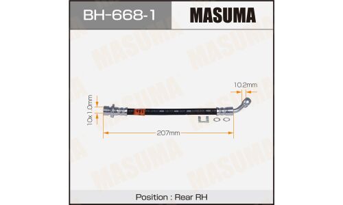 Шланг тормозной Masuma для Honda Jazz, задний, правый, арт. BH-668-1