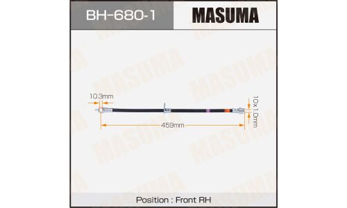 Шланг тормозной Masuma для Toyota RX350, передний, правый, арт. BH-680-1