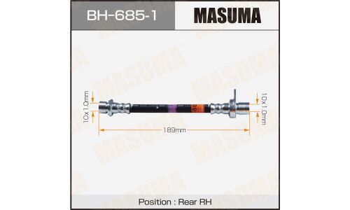 Шланг тормозной Masuma для Toyota Prius / Arius, задний, правый, арт. BH-685-1