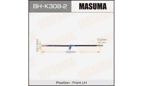Шланг тормозной Masuma для Hyundai Elantra IV, передний, левый, арт. BH-K308-2