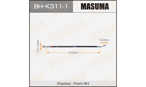 Шланг тормозной MASUMA KIA- /front/ RIO II, CERATO II RH