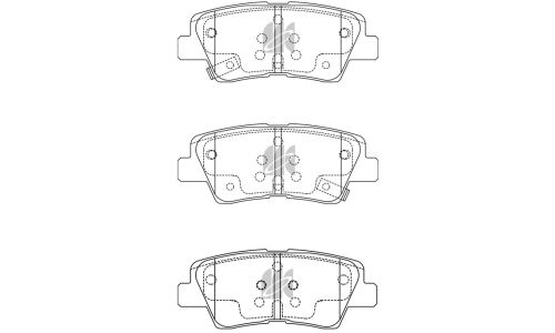 Колодки тормозные дисковые Kashiyama, задние, комплект на ось (4 шт), арт. D11266MH
