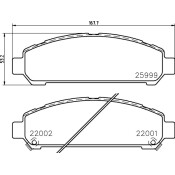 Колодки тормозные дисковые Nisshinbo передние, комплект на ось (4 шт), арт. NP1125
