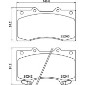 Колодки тормозные дисковые Nisshinbo передние, комплект на ось (4 шт), арт. NP2018