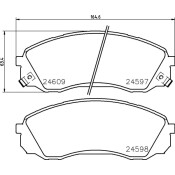 Колодки тормозные дисковые Nisshinbo передние, комплект на ось (4 шт), арт. NP6005