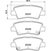 Колодки тормозные дисковые Nisshinbo задние, комплект на ось (4 шт), арт. NP6020