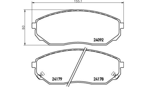 Колодки тормозные дисковые Nisshinbo передние, комплект на ось (4 шт), арт. NP6053