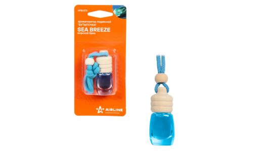 Ароматизатор подвесной Airline «Бутылочка» Sea Breeze (Морской бриз), жидкий, 5мл, арт. AFBU073