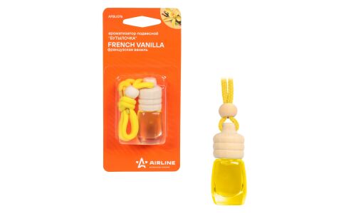 Ароматизатор подвесной Airline «Бутылочка» French Vanilla (Французская ваниль), жидкий, 5мл, арт. AFBU076