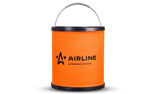 Ведро складное Airline, прорезиненное, Ø24см, 11л, оранжевое, арт. AB-O-02