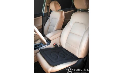 Подушка с подогревом Airline AHC-P-01, 12В, 18Вт, ткань, черный цвет, 1шт