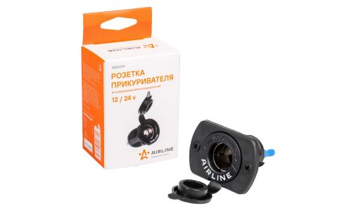 Гнездо прикуривателя Airline, 12/24В, чёрное, влагозащитное, арт. AEBJ204