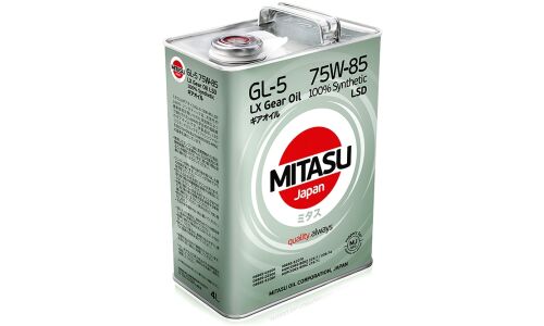 Масло трансмиссионное Mitasu LX Gear Oil 75w85, синтетическое, API GL-5, для LSD дифференциалов, 4л, арт. MJ-415/4