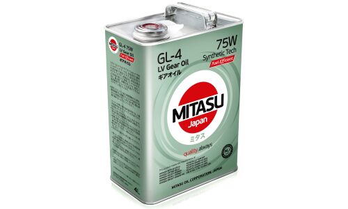 Масло трансмиссионное Mitasu Ultra LV Gear Oil 75w, синтетическое, API GL-4, для МКПП, 4л, арт. MJ-420/4