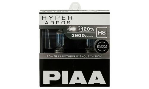 Лампа галогенная PIAA Hyper Arros H8 (PGJ19-1, T11), 12В, 35Вт, 3900К, комплект 2 шт