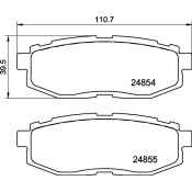 Колодки тормозные дисковые Nisshinbo задние, комплект на ось (4 шт), арт. NP7013 (PF-7611)