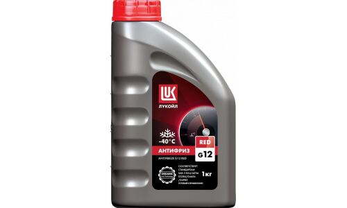 Антифриз Лукойл, OAT, G12, красный, -40°C, 1кг, арт. 227392