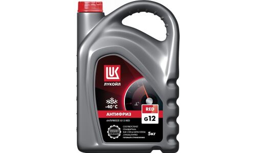 Антифриз Лукойл, OAT, G12, красный, -40°C, 5кг, арт. 227391