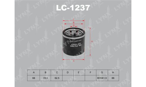 Фильтр масляный LYNXauto C-901, арт. LC-1237