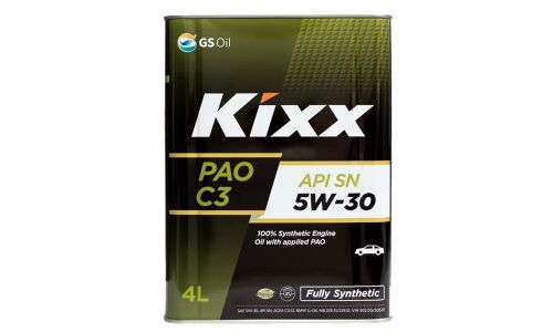 Масло моторное Kixx PAO 5W30 синтетическое, SN, ACEA C3, универсальное, 4л, арт. L209144TE1