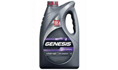 Масло моторное Лукойл Genesis Universal 10w40, синтетическое, API SN/CF, ACEA A3/B3/B4, универсальное, 4л, арт. 3148646