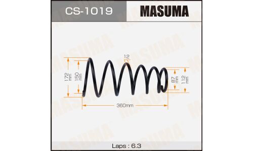 Пружина подвески Masuma, задняя, арт. CS-1019